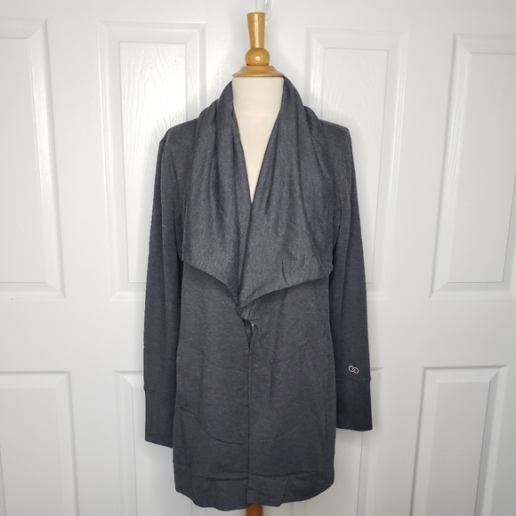 Calia Effortless Waterfall Drape Open Cardigan Style Duster Pockets Thumbholes S - Picture 8 of 13